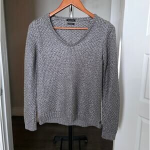 Massimo Dutti Pewter Lustre Chain Mail Silver Gray Jumper Sweater Size S
